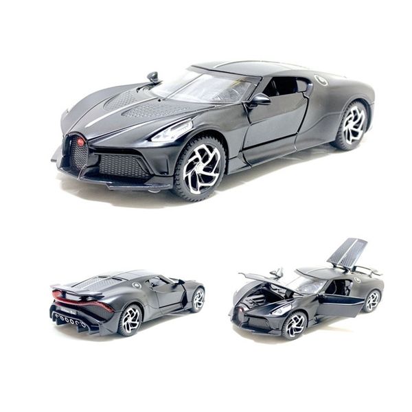 1/32 nuevo Bugatti La Voiture Noire modelo de juguete deportivo coche de aleación fundido a presión sonido ligero supercoche juguetes vehículo niños juguetes X0102
