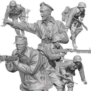 1/35 WWII Soldiers Resin Model Figuur Soldaat 6 People Militaire thema's Niet -geassembleerde en ongeverfde kit 240326