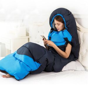 Les mains de 1,35 kg peuvent atteindre le camping en plein air en coton chaud Sac de couchage pour adultes adapté à la forme humaine peut être épissé loisirs bag1