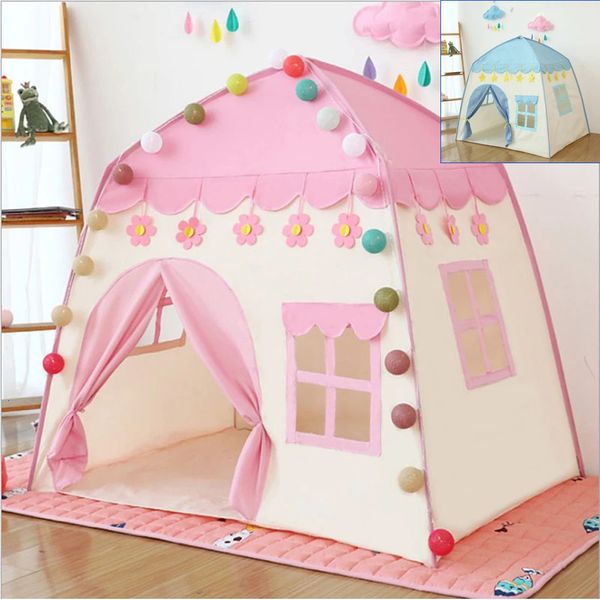 1.35M Portable bébé tente jouets pour enfants tentes pliantes bébé jouer maison grandes filles rose princesse château enfants chambre décor 240318