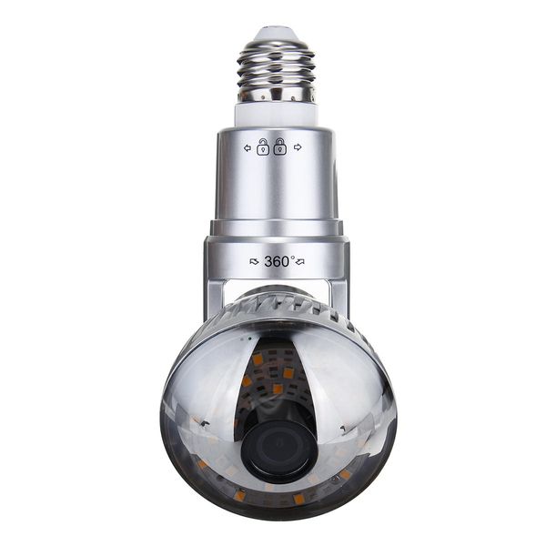 1.3MP 960P Caméra de sécurité sans fil Ampoule LED Caméra IP Détection de mouvement Vision nocturne Contrôle de l'interrupteur de lumière - Blanc chaud doré