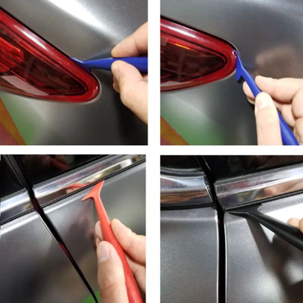 1/4 / 5pcs Car Vinyl Wrap Film Speaking Scraper Scraper Edge-Flosing Détails Outils pour le film d'automobile collant des grattoirs de voiture