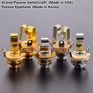 1/4 6,35 mm actieve/passieve switchcraft (gemaakt in de VS) en epiphone (gemaakt in Korea) korte open uitgangsaansluiting voor elektrische gitaar bas