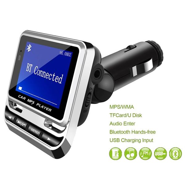 1 4 LCD Car MP3 Transmisor FM Modulador Bluetooth Manos Música Reproductor de MP3 con control remoto Soporte Tarjeta TF USB2191