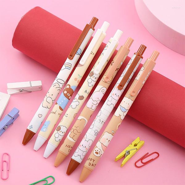 1/4 pièces Kawaii dessin animé ours presse stylo mignon stylo à bille Gel stylos école bureau écriture fournitures papeterie coréenne