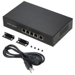 Envío gratuito 1 + 4 puertos 10/100 Mbps PoE Switch Injector Power over Ethernet IEEE 802.3af para cámaras AP VoIP Fuente de alimentación incorporada