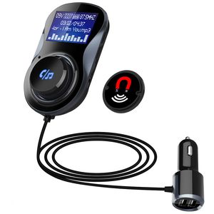 Auto pantalla LCD de 1,4 pulgadas coche transmisor FM con Bluetooth Kit manos libres inalámbrico compatible con tarjeta TF reproductor de Audio MP3