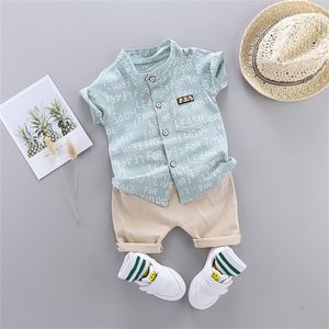 1 4 jaar jongenskleding baby zomerletter shirt set print 2 pc's korte mouw broek voor baby peuter boy pak 220620