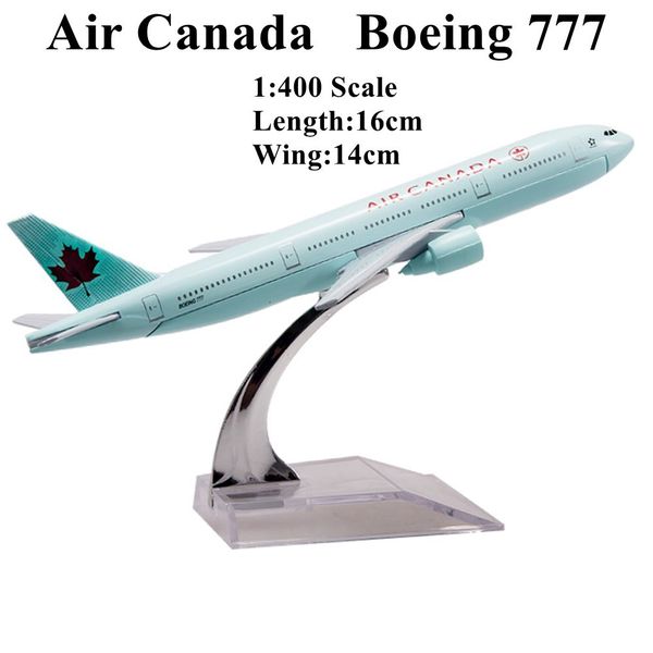 1/400 Air Canada Avion Modèle 16 cm Boeing 777 Arts et Artisanat Alliage Métal Souvenir Modèles Avion Collection Jouet Avions Cadeaux D'anniversaire Cadeau De Noël