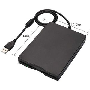 1.44M FDD Plastic Floppy Drive External Disk Office Computer Accessories Black USB Interface Home Durable Portable Plug and Play