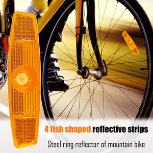 1/4pc mountainbike sprak reflector visvormige wiel stalen rand reflectoren fiets reflecterend licht MTB fietsen acessoires