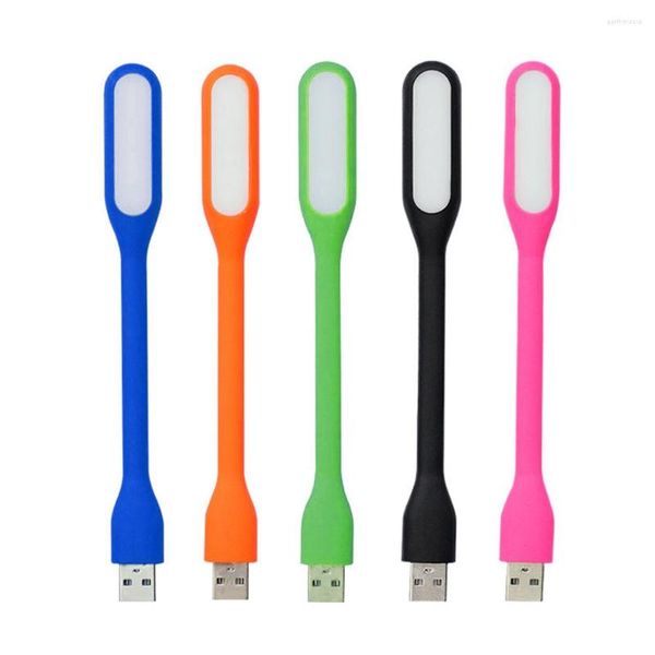 Mini lámpara de luz LED USB para lectura de escritorio, Flexible, brillante, 1/4 Uds., para ordenador portátil, banco de energía, lámparas coloridas