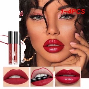 1 ~ 4pcs Lip Gloss Lg durable Lip Line Set cosmétiques liquide rouge à lèvres N-stick Cup Lip Makeup Sets q58s #