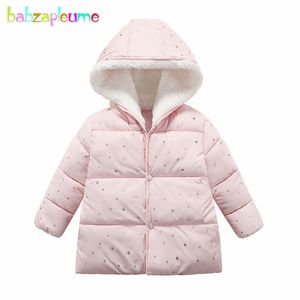 1-4Years/Herfst Winter Baby Meisje Kleding Peuter Kleding Hooded Fleece Warm Koreaanse Fashion Kids Jas Voor Kinderen Jas LJ201125