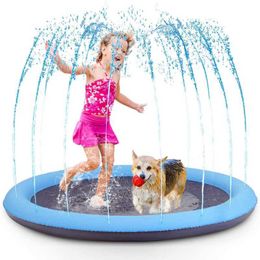 1.5 / 1.7 M Pet Sprinkler Pad Zomer Hond Spelen Koel Mat Zwembad Water Spray Splash Mat Outdoor Tuin Fontein Cool Toy 211009
