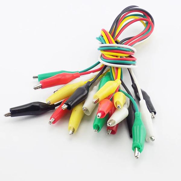 1/5/10 PCS clips de cocodrilo eléctrico Diy Electrical Double Double 5 Color Prueba Jumper Wire Roach Clip Clips Cable
