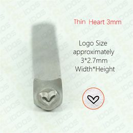 Sello de acero de corazón de 1,5/2/3 mm, sello de perforación de metal de bricolaje, sellos de diseño de joyería de metal