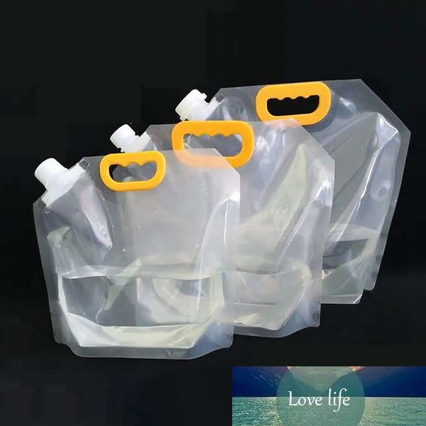 Sacs à boire transparents 1.5/2.5/5L, flacons de boissons, sac d'alcool pliable et réutilisable, pochettes à bec d'alcool en plastique pour bière, lait de soja, café