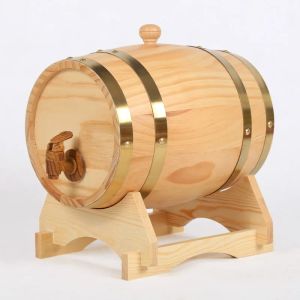 1.5/3/5L Oak Wood Barrel Vintage Beer Brewing Tools Tap Dispenser voor Rum Pot Whisky Wine Mini Keg Bar Home Brew Bee Holder