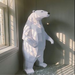 1 modelo de papel de oso polar de 5 metros de altura Artículos novedosos dormitorio a gran escala decoración de sala de estar animales decoraciones del fondo del mar handm202S