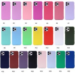 1,5 mm Dikte Snoep Kleur Matte Zachte TPU Schokbestendige Telefoon Gevallen voor iPhone 6 7 8 Plus XR XS 11 12 PRO MAX MINI COVER CASE