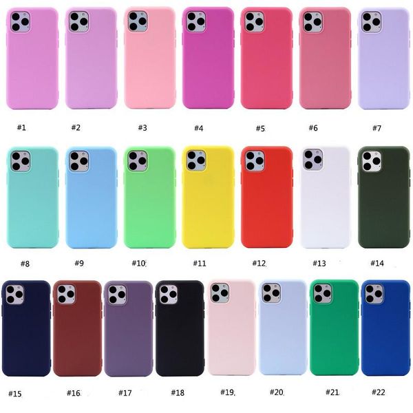 Fundas de teléfono de TPU suave mate de Color caramelo de 1,5 mm de espesor a prueba de golpes para Iphone 6 7 8 plus XR XS 11 12 PRO MAX Mini