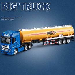 1/50 Diecast legering truck speelgoed tank tankauto auto -model verwijderbare engineering transportcontainer vrachtwagenvoertuig speelgoed voor jongens