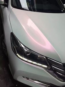 1 52 18m Gloss Chameleon Pearl White Car Wraps Vinyl Wit tot Rood Chameleon Car Wrapping Met Bubble 307f