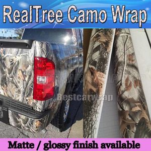 1 52x20 m Matte Realtree Camo Vinyl Wrap Voor Auto Wrap Styling Film folie Met Air release Bemoste eiken echte Boom Blad Camouflage Sticke231Q