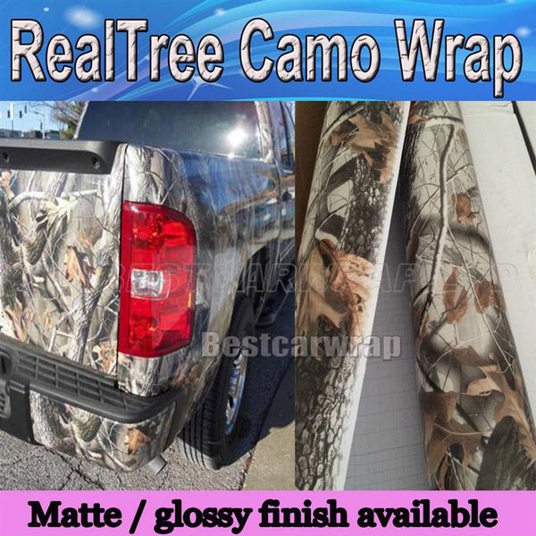 1 52x20m Matte Realtree Camo Vinyle Wrap Pour Car Wrap Styling Film feuille Avec Air Release Mossy chêne véritable Arbre Feuille Camouflage Sticke231Q