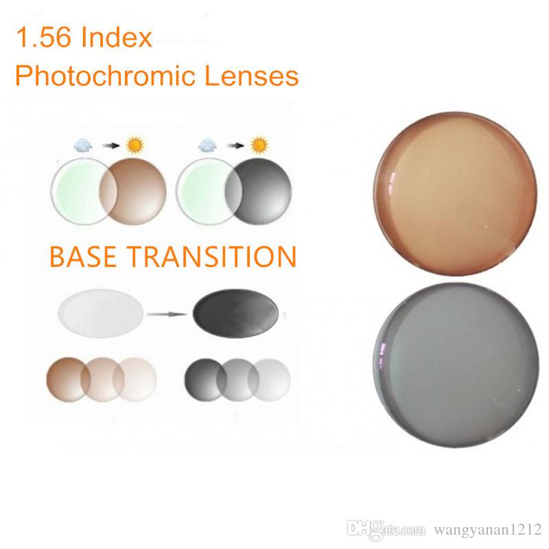 1.56 Index Receptbelagda fotokromatiska linser Transition Gråbruna linser för närsynthet/hyperopi Anti-bländning Solglasögon Lins O156