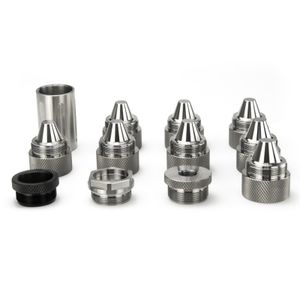 Trampa de solvente Moular de titanio GR5 de 1,58 y 10 pulgadas para kit MST de 1,375x24, 8 copas de cono deflectoras, filtro de combustible con tapa de extremo de 1/2x28 o 5/8x24 para uso en automóviles Napa 4003 Wix 24003