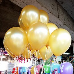 Gouden helium verdikking ballonnen Pearl latex gelukkige verjaardag bruiloft feest decoraiton 100 stcs/tas 1.8g 10 inch gratis verzending
