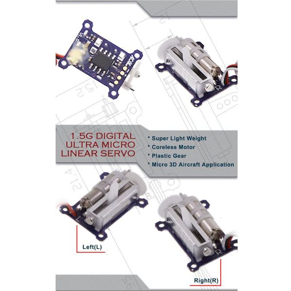 1.5G RC Modelo plano Motor de metal Lineal Servo Diy Piezas de actualización RC juguete