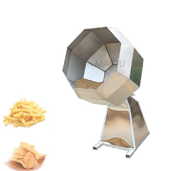 Tambor de 1,5 kW para alimentos fritos, patatas fritas, aperitivos, máquinas de condimentos, máquina de recubrimiento octogonal con sabor a maní a la venta