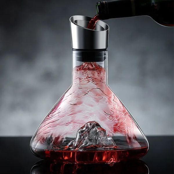 1.5L Decanter Vino Creativo de vino Decantador Transparente Iceberg Diseño Accesorios de vino de cristal sin copa de plomo Decantadores de barras 240325