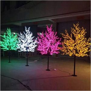 1,5 m ~ 3m LED brillante flor de cerezo árbol de Navidad iluminación impermeable jardín paisaje decoración lámpara para boda fiesta Navidad