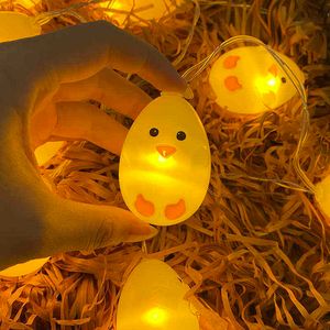 1.5m 10led poussins de pâques Led guirlandes lumineuses lampe bricolage suspendus décoration de noël maison en plein air fête guirlande fournitures