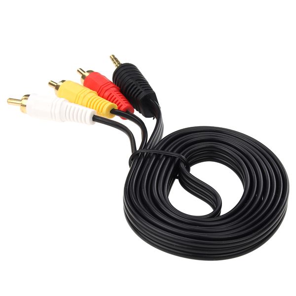 Adaptateur Jack mâle vers 3 RCA, 1.5M, 3.5mm, câble Audio-vidéo AV, cordon métallique