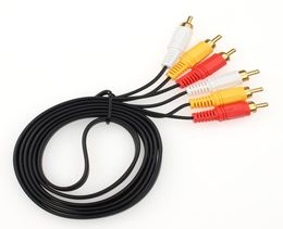 1,5 m 3 RCA naar 3RCA Composiet o Video AV-verlengkabel Snoer Male naar Male Plug Connector voor TV DVD-camera's9386540