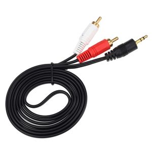 1.5M AV Câbles 3.5mm Jack à 2 RCA Mâle Adaptateur Câble Séparateur Fil Pour Ordinateur Haut-Parleur Connecctor Audio Vidéo Cordon