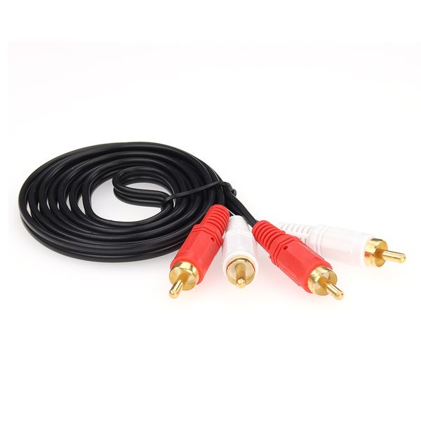 1,5 m Dual RCA macho a 2RCA macho Cables estéreo Audio Video Cable AV Cable para DVD TV CD amplificador de sonido