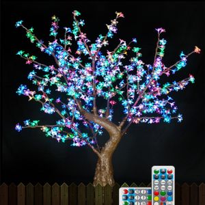 Lampe Led lumineuse en forme de cerisier, 1.5M, étanche, lampe d'arbre de noël avec télécommande, décoration de paysage de jardin et de cour