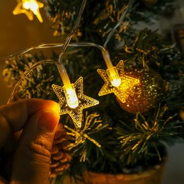 1,5 m LED Snowflake Light String Christmas Battery Powered Fairy Lighting Garden Outdoor Garland Home Party Nouvel An Decoration