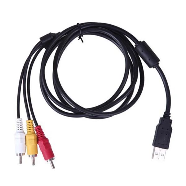 Câble USB vers RCA de 1.5M, USB 2.0 mâle vers 3 RCA mâle, câble Audio-vidéo stéréo, adaptateur de télévision, fil AV A/V, adaptateur TV