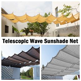 1,5 m de largeur Télescopic Vave Sunshade Net Gardebo Gazebo Rétractable Terrasse terrasse Piscine ombrage NETS Personnalisable