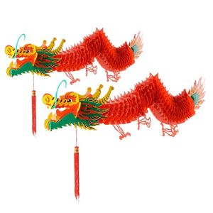 1.5m1.0m Fête du Printemps Dragon Lanterne Année chinoise Lanterne en papier suspendue Ornements extérieurs Centre commercial Décoration de cour 240111