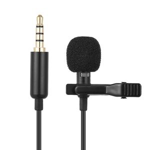 Mini Lavalier Clip-on Microphone with 3.5mm Jack for Smartphones and Laptops (Black)