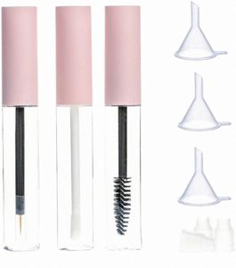 Tube de mascara rose vide portable de 1,5 ml / 5 ml / 10 ml, eye-liner et tube de brillant à lèvres, bouteille d'échantillon rechargeable, conteneur cosmétique e5R9 #