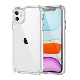 1.5mm Acryl Clear Phone Case Cover Cover Anti-Scratch Shockproof Hard Transparante Back Cases met Soft Edge voor iPhone 13 Pro Max 12 Mini 11